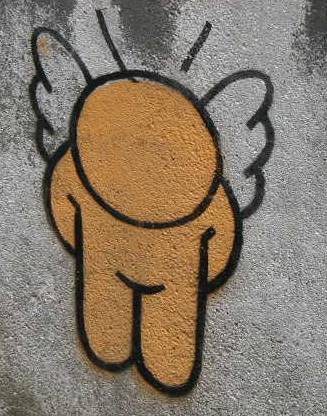 Angel graffiti on Montmartre.