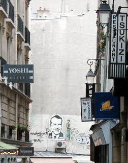 Rue de Ciseaux, with Tricky Dick graffiti, 6th arrondisement