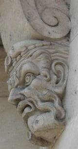 Carved head on the renovated Pont Neuf.