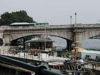 Houseboats at the Port Champs Elysees on the Seine.