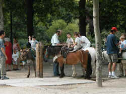Kids on ponies in the Champs de Mars.